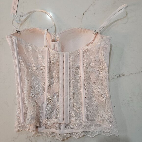 NEW! Victorias Secret Allure Lace Corset Top Medium In Blush Pink - Picture 4 of 10